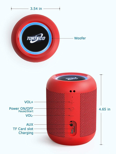 Altavoz Bluetooth Portátil, Torteco E7-l Mini Altavoz Blueto