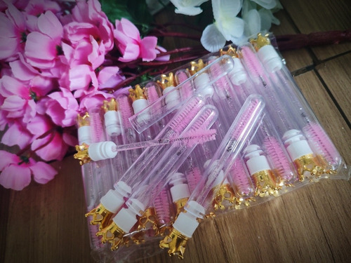 Lembrancinha Escovinha Extensão De Cílios 50 Unidades (5ml) Rosa