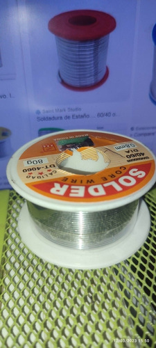 Combo Soldador De Estaño Mas Rollo 20 Metros De Estaño 0.8cs