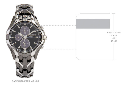 Reloj Seiko Ssc139 Para Hombre Analógico Solar De Acero Inox