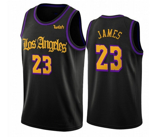 Camiseta Los Angeles Lakers 23 # James Local Negro