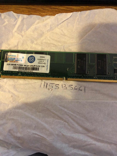 Memoria Ddr Pc3200 400mhz Novatech 256 Mb