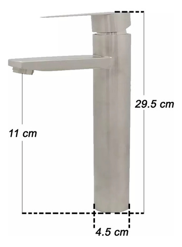 Monomando Para Lavabo U Ovalin Baño Acero Inoxidable 304 Alto Acabado Satinado