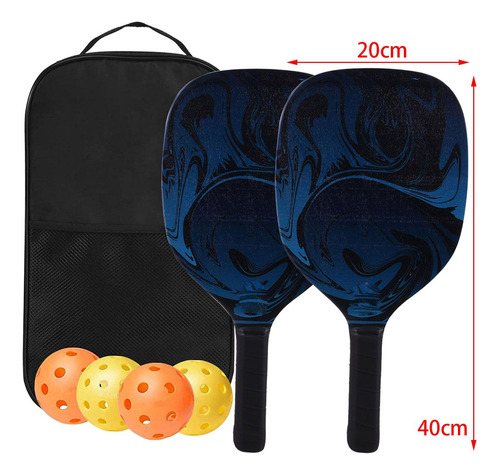Juego De Palas Pickleball Con 4 Bolas Y Bolsa De