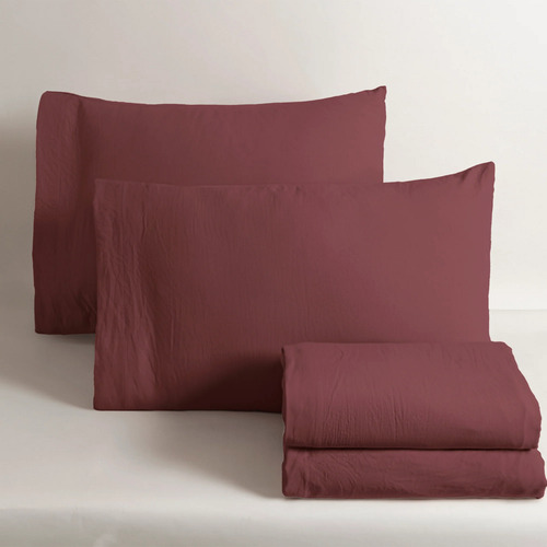 Juego De Sábanas Viasoft Washed Blush Qs Vianney Blush Liso
