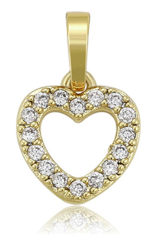 Dije Oro 14k Lam Corazon Diamantada Elegante Fino