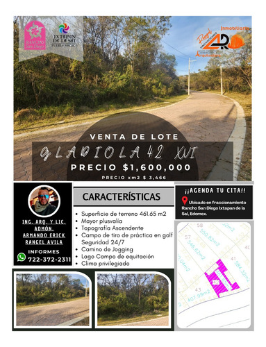 Venta Lote Gladiola 42 Con Vistas Panorámicas Y Todos Los Servicios Y Proyecto Incluído. A Unos Pasos De Las Amenidades En Nueva Zona De Fracc Rancho San Diego Ixtapan De La Sal Edomex