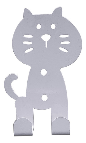 Colgador De Pared Moderno Dibujo De Gatito Colores Color Blanco