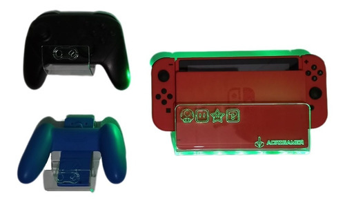 Soporte Para Nintendo Switch + Led Rgb + 2 Para Control