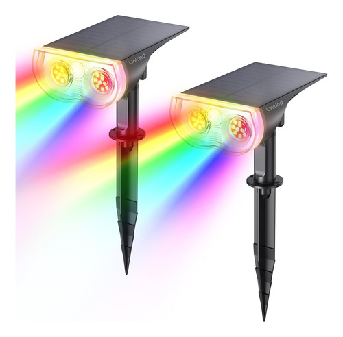 Focos Solares Impermeables Rgb Para Exteriores Paquete De 2