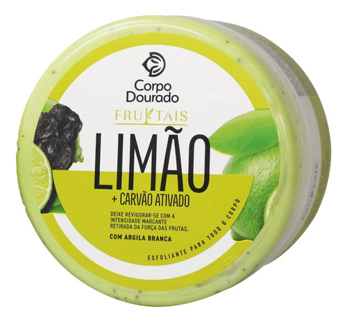  Esfoliante Fruktais Limão +carvão Ativado Corpo Dourado 150g