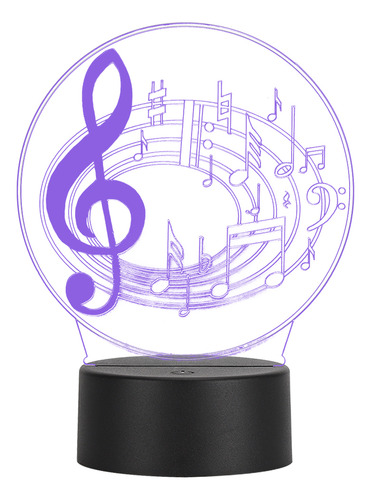 Mesa Musical Note Led 3d, Usb, Táctil, Mesa, Escritorio, Col