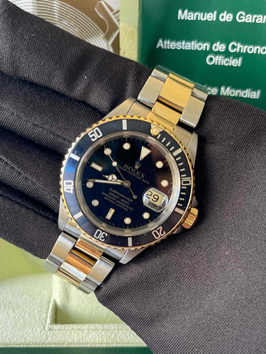 Rolex Submariner Aço E Ouro , Ref 16613 E Mostrador Preto!!!