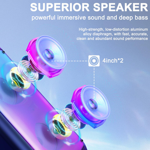 Máquina De Karaokê Hwwr Com 2 Microfones Sem Fio Bluetooth