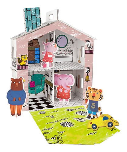 Casita Muñecas Arma Pinta My Little Doll House Juguete Niñas Color My Little Dollhouse