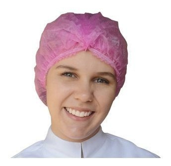 Imagem 2 de 3 de Touca Sanfonada Descartável Rosa C/ 100 Un - Protdesc