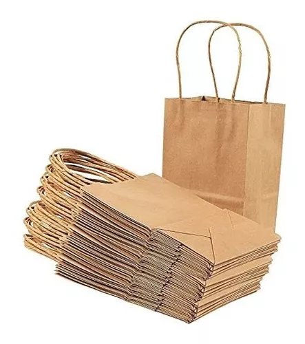 Juvale Bolsas de regalo pequeñas de papel kraft con asas para cumpleaños  (8.5 x 5.25 pulgadas, 36 unidades)
