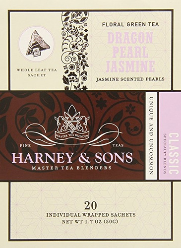 Harney & Sons Té Verde, Perla Del Dragón Del Jazmín, 20 Sobr