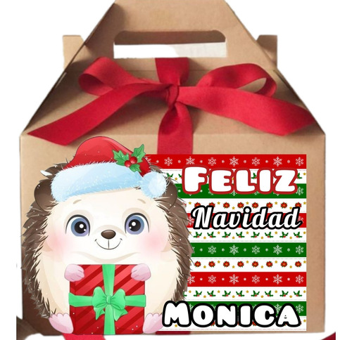 Cajas Navideñas. Cotillón.. Cajita Feliz. Kraft. Craft.