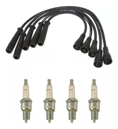 Kit Cables Ferrazzi Pvc Y Bujías Fiat 128 147 Uno 1.1 Y 1.3