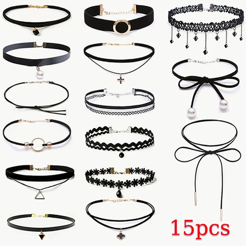 Imagen 2 de 10 de 15 Gargantilla Choker Necklaces Negro Lace,accesorios Collar