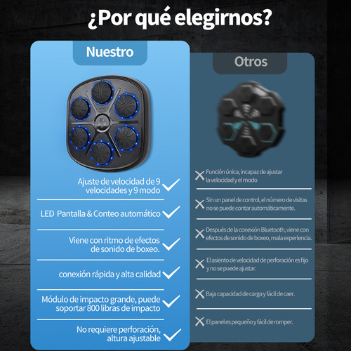 Máquina De Boxeo Musical Kimwood Inteligente Profesional Con Patalla