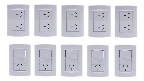 Imagen 1 de 4 de Llave De Luz Armada Sica Línea Life Blanco Juego 10 Unidades