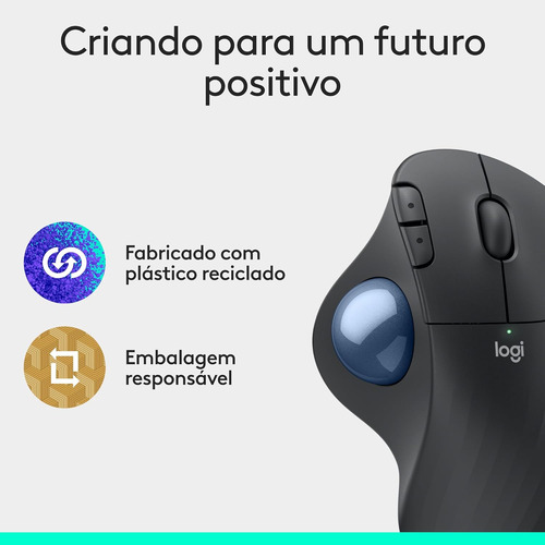 Mouse Logitech Trackball Ergo M575 Sem Fio Bluetooth Preto