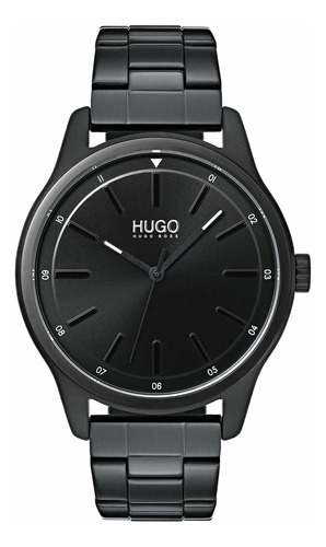 Reloj Hombre Hugo 1530040 Cuarzo Pulso Negro En Acero