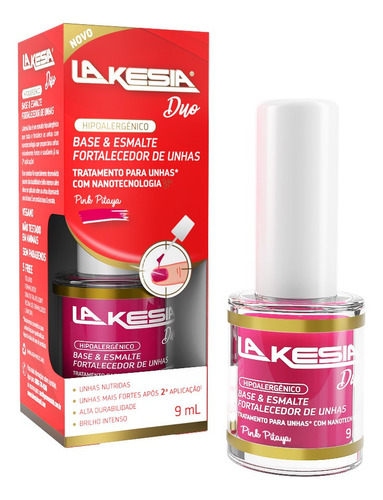 Lakesia Duo Esmalte Fortalecedor 9ml Cor Pink Pitaya