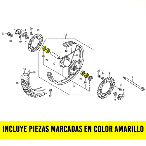Kit Rulemanes Y Retenes Rueda Trasero Honda Xr 200 R Enduro