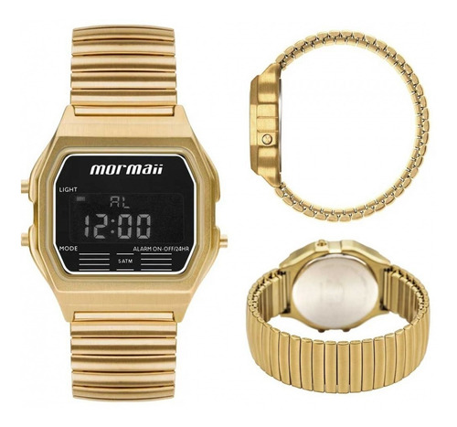 Relógio Mormaii Feminino Vintage Digital Dourado Mojh02au/4d