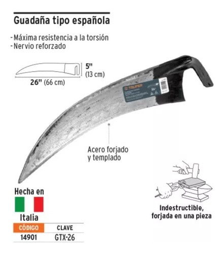 Guadaña Tipo Española, 26´´ Truper 14901