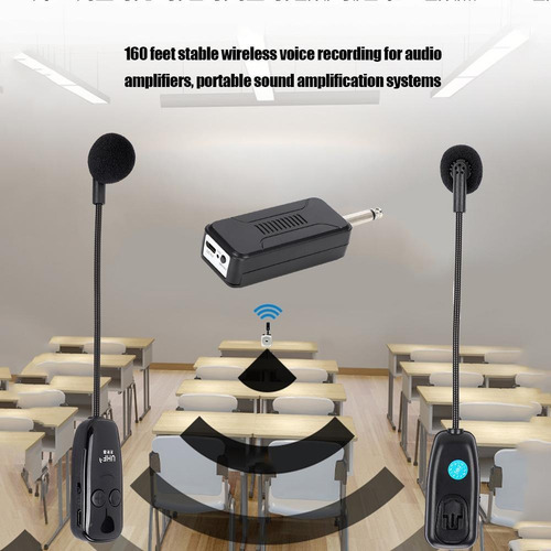 2x Micrófono Inalámbrico Uhf Audífonos De Audio Sistema