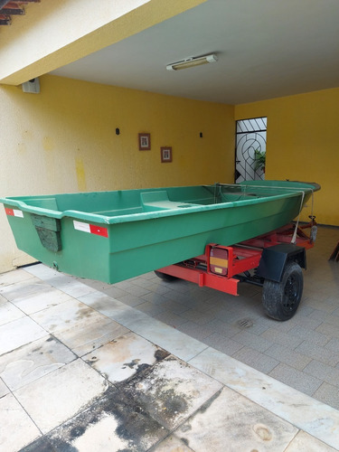Barco De Pesca Com Motor 15hp E Carroça Emplacada