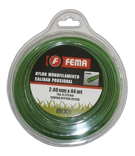 Tanza Para Desmalezadora Bordeadora 2,4mm X 44mts Fema