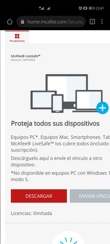 Imagen 2 de 4 de Mcafee Livesafe 4 Licencias 14/07/2023