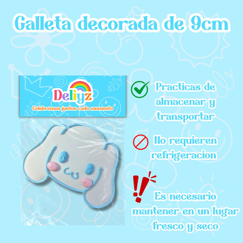 Galleta Decorada Cinamoroll De Mantequilla 9cm