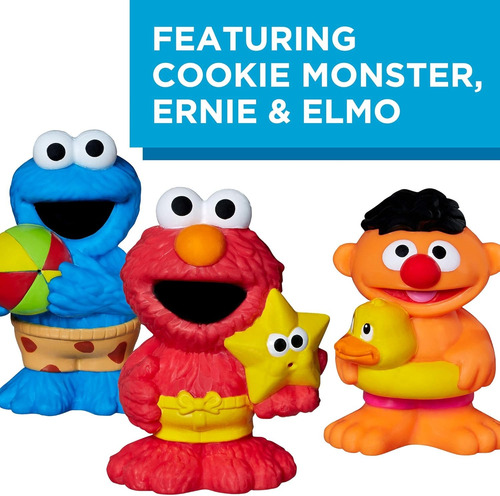 Sesame Street Juguetes De Baño Elmo, Cookie Monster Y Ernie Multicolor