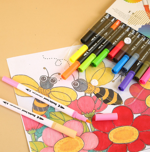 Caneta Aquarela Soft Head Linha Gancho De Cor 48 NĂșcleos