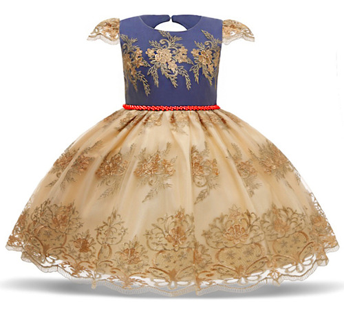 Vestido De Princesa Con Lazo De Encaje Para Niña, Para Niños