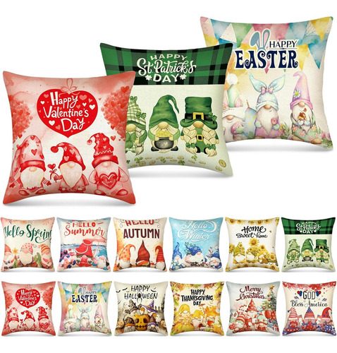 Fundas De Almohada Para San Patricio Y Pascua, 45 X 45 Cm, T