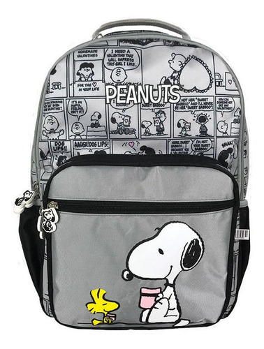 Morral Puff Printing Peanuts Snoopy Comics Gris