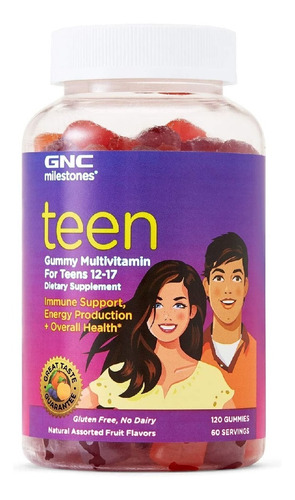 Multivitamínico Para Adolescentes Teen 12-17 Gnc 120 Gomitas