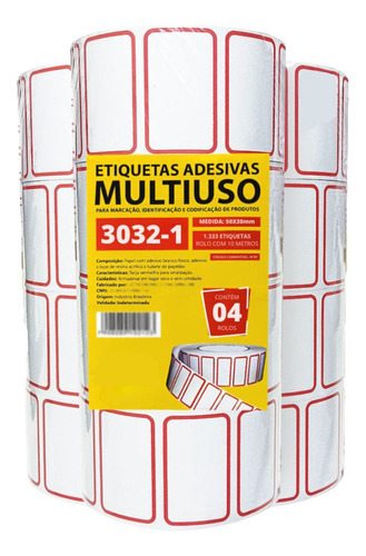 Etiqueta Adesiva Multiuso N7 Pc C/4 Rolos Full