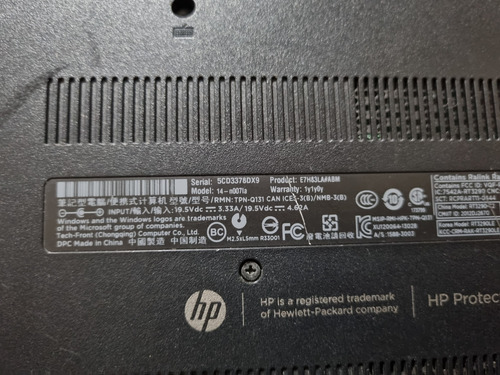 Laptop Hp Pavilion 14-n007la Para Reparar O Para Refacciones Blanco (Usado)