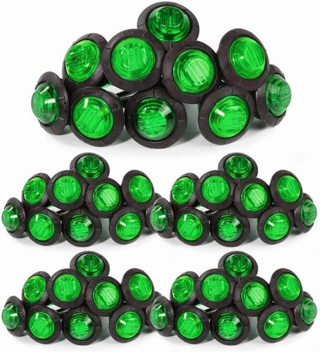 Vermelho50pcs Led Cromado Para Camión Trailer Micro Verde