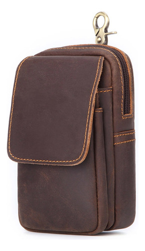 Pochette De Hombre Cuero Genuino Bolso Cintura Portacelular