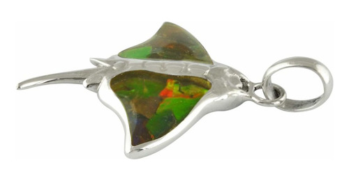Dije Ammolita Natural De Mantarraya En Plata De Ley