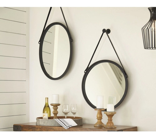 Imagen 3 de 4 de Espejo Circular De Pared Estilo Vintage Industrial